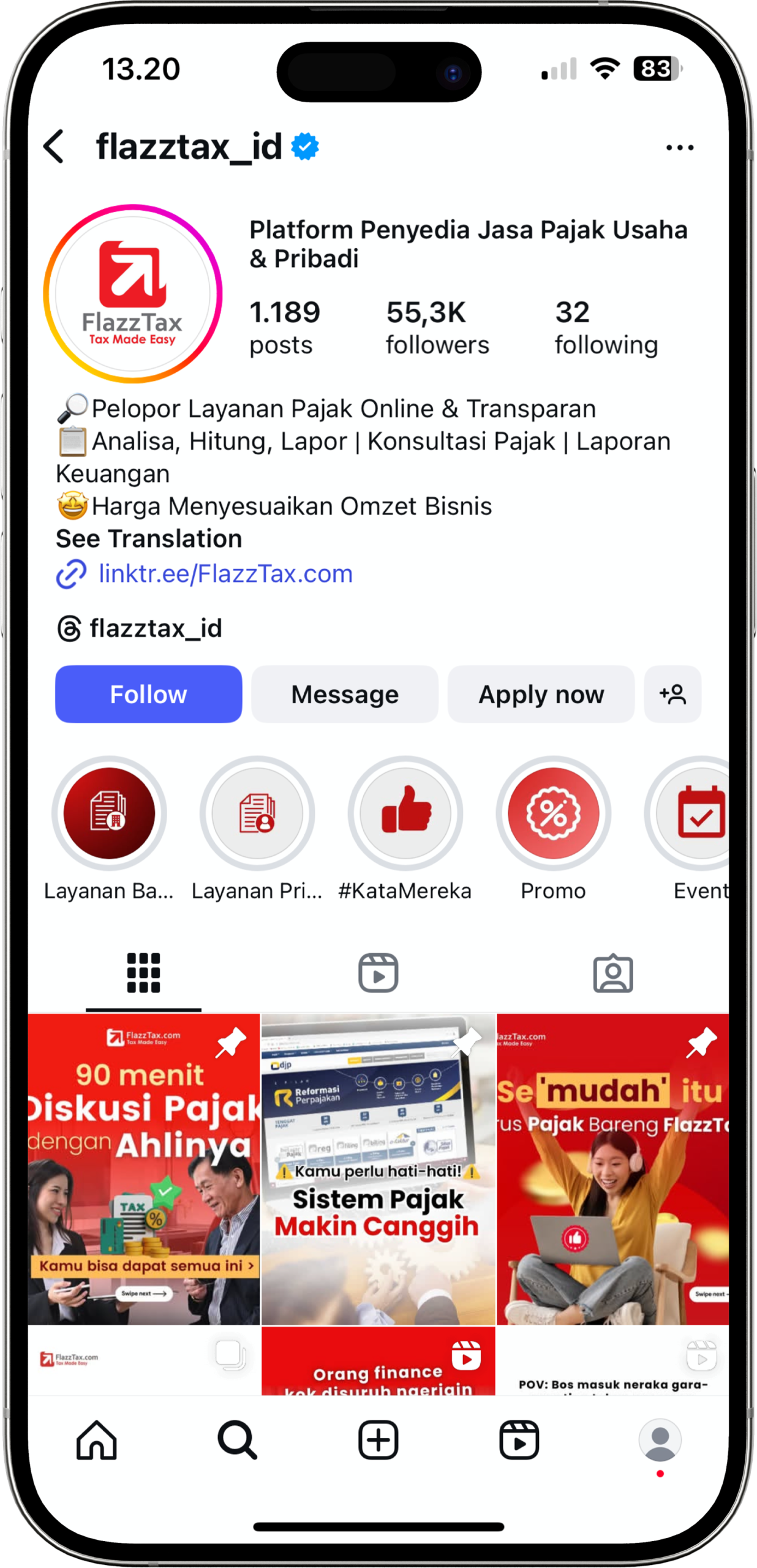 Aset MockupIGFlazzTax | Portfolio | Kilau Creations | Social Media Management